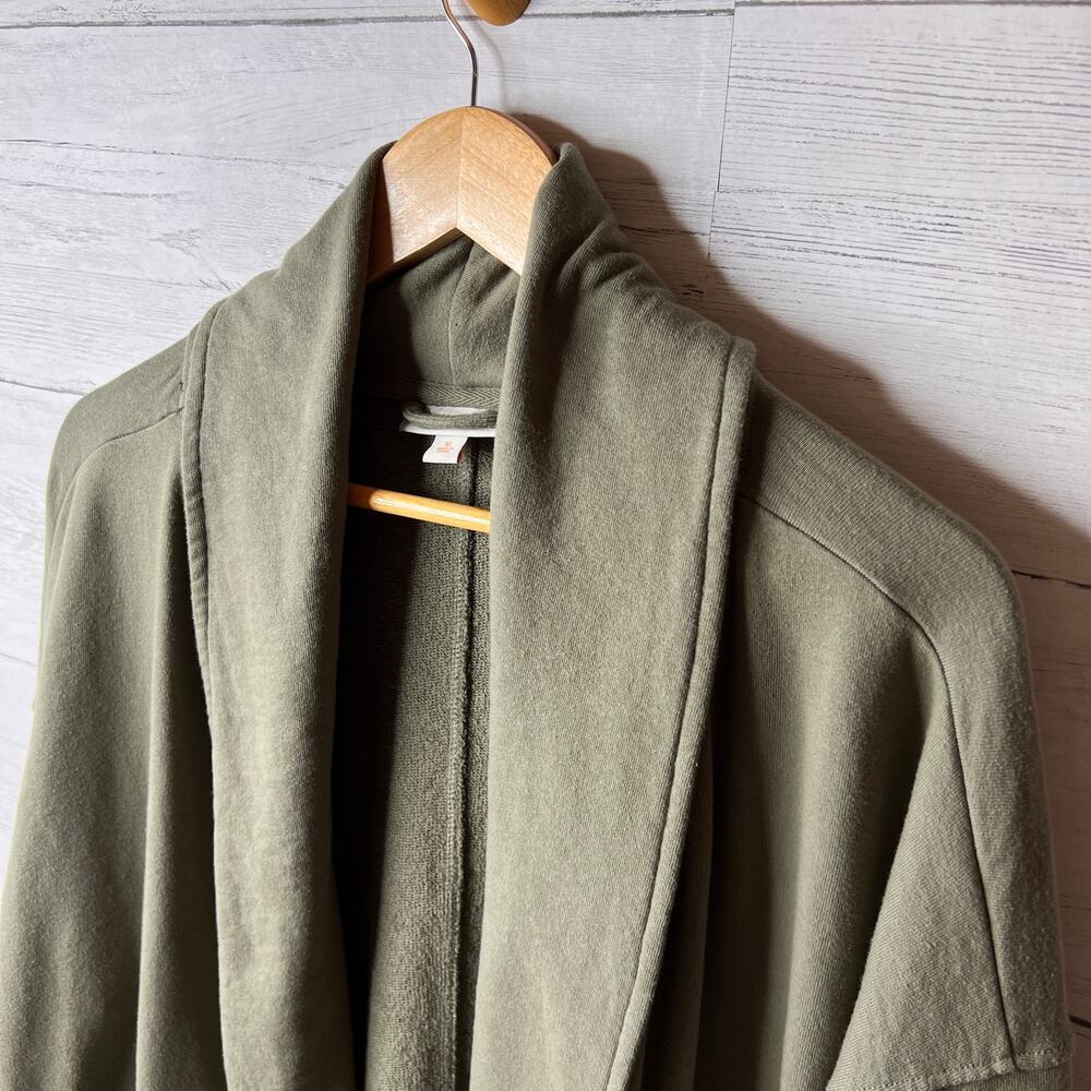 Knox Rose Jacket Womens Size XL Olive Green Drape Front Cotton Blend Pockets - Picture 9 of 16